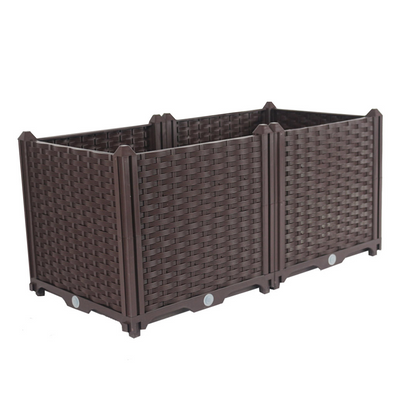 Start2Finish SOGA 3.15-inch Garden Bed Planter for outdoor gardening, showing a deep rectangular planter with soil and plants.