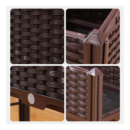 Start2Finish SOGA 3.15-inch garden planter bed for outdoor gardening, shown with deepened soil and lush plants.