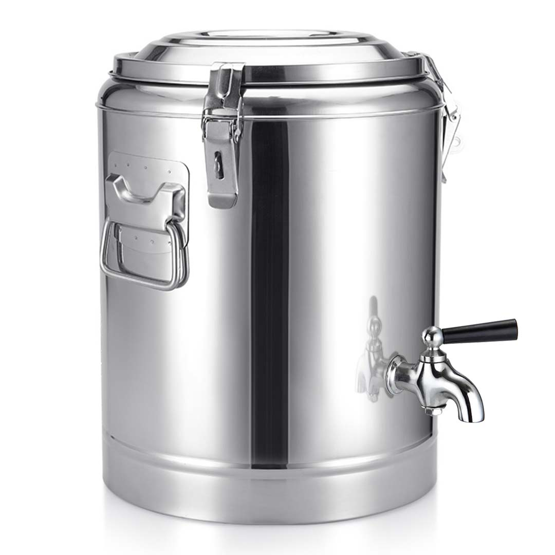 Start2Finish SOGA 9.3-gallon insulated dispenser pot for home use, showing the large stainless steel thermal container with lid.