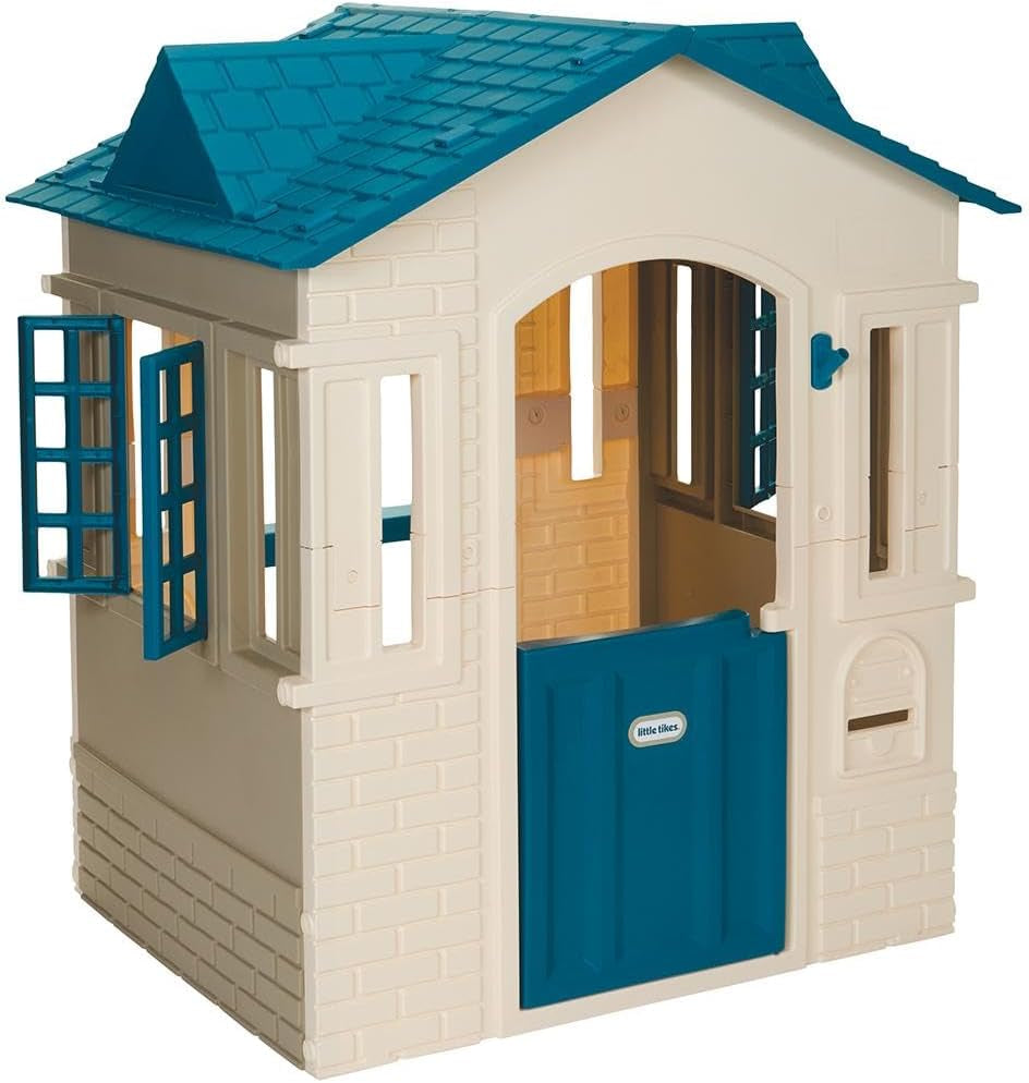 Large blue Cottage Playhouse by Peach Maple, outdoor kids&