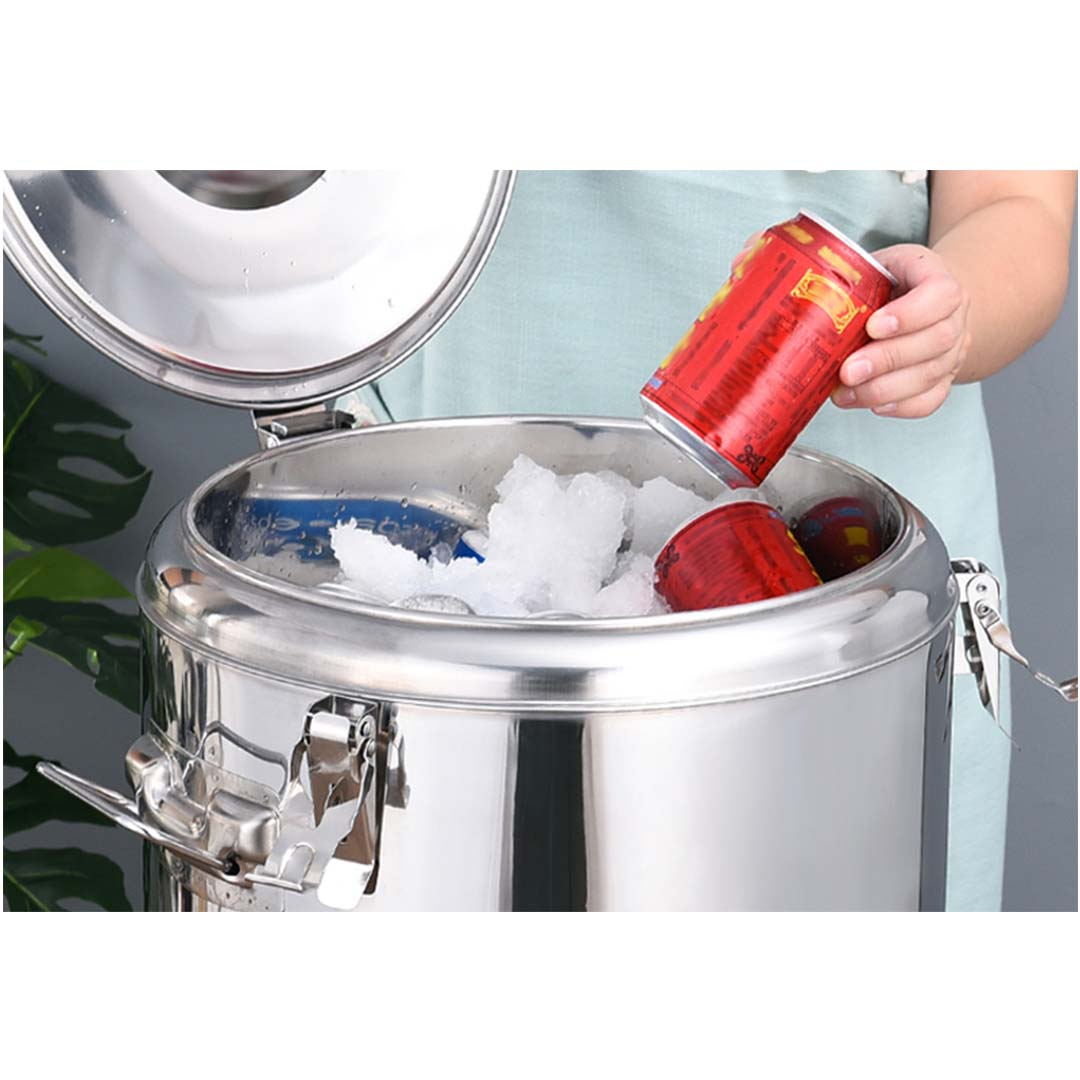 Start2Finish SOGA 9.3-gallon insulated dispenser pot for home use, with a sturdy handle and spout for easy pouring.