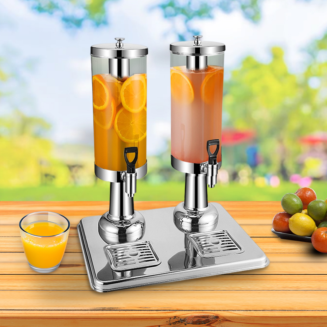 Start2Finish SOGA 1.59-gallon dual dispenser ice cylinder in clear with two separate compartments for ice storage.