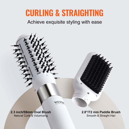 Start2Finish VEVOR Ionic Hair Dryer Styler with paddle and oval brushes, high-speed hot air for fast drying and styling.