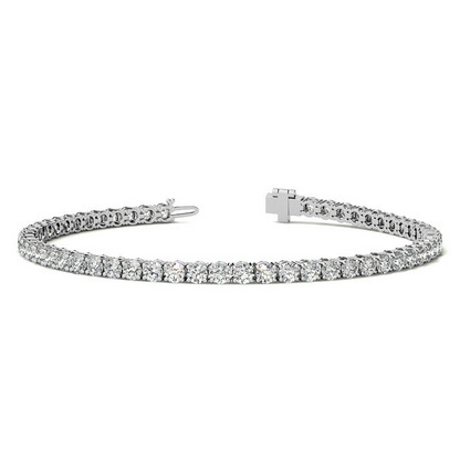 Start2Finish 6.00 CTW lab-grown diamond tennis bracelet in 14K yellow or white gold with G/VS clarity, showcasing sparkling diamonds.