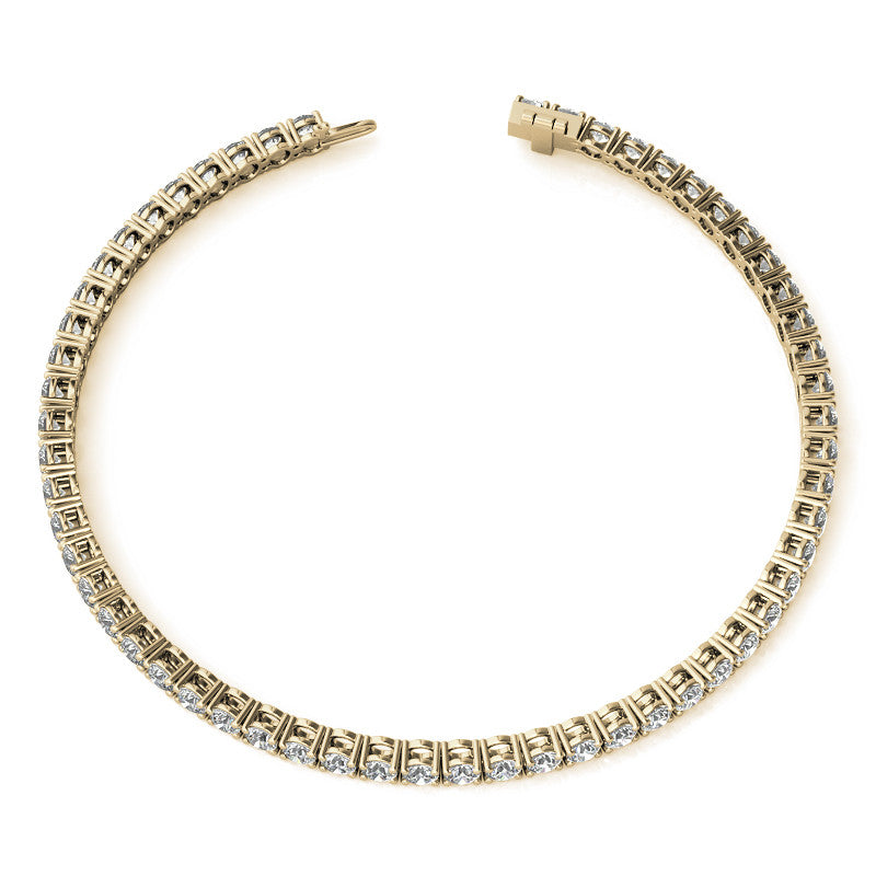 Start2Finish 6.00 CTW lab-grown diamond tennis bracelet in 14K yellow or white gold with G/VS clarity, featuring sparkling diamonds.