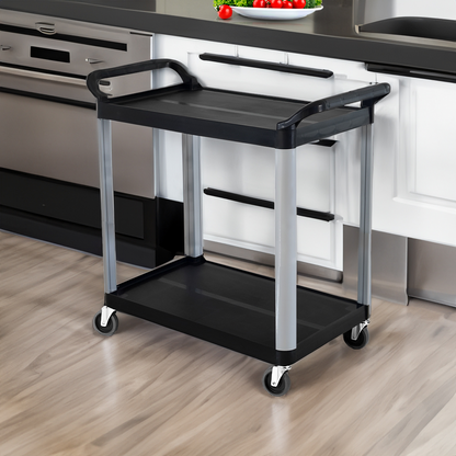 Start2Finish SOGA 2 Tier Food Trolley kitchen cart with metal frame, wheels, and multiple shelves for efficient kitchen organization.
