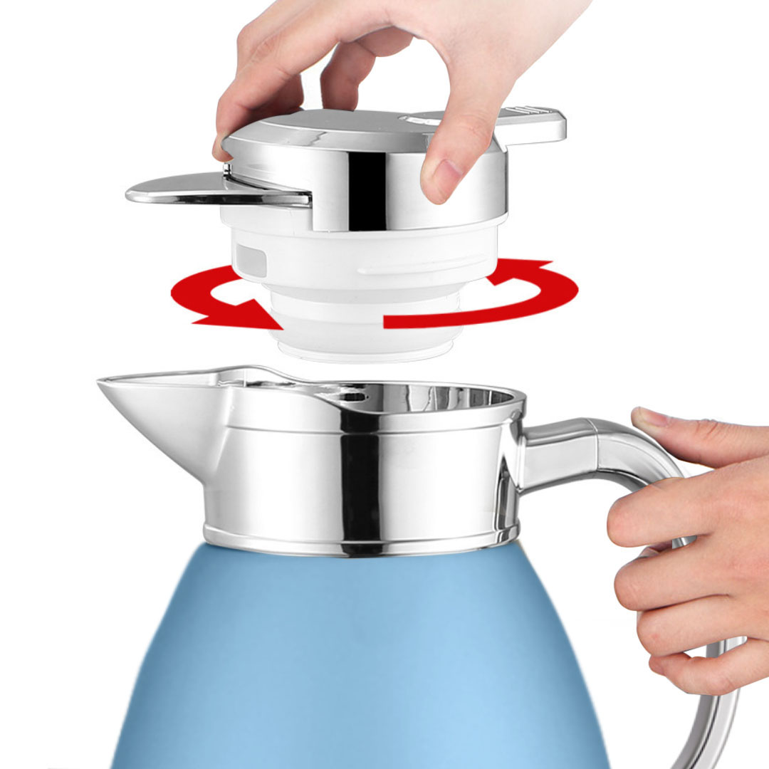 Blue Start2Finish Soga 0.48-gallon insulated vacuum flask for home use, featuring a durable, double-wall design.
