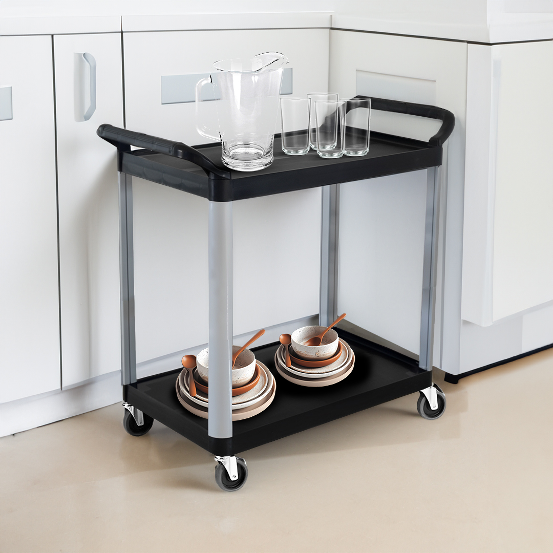 Start2Finish SOGA 2 Tier Food Trolley Kitchen Cart with metal frame and wheels for easy movement.