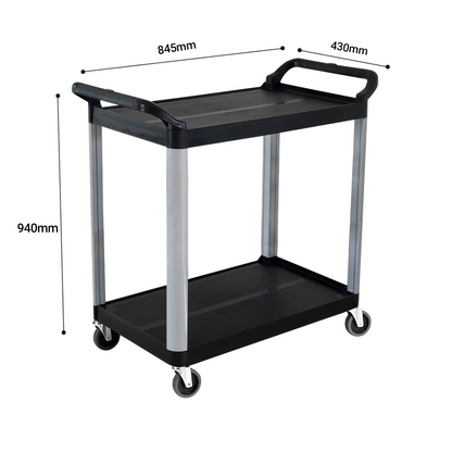 Start2Finish SOGA 2 Tier Food Trolley Kitchen Cart with metal frame and two spacious shelves for kitchen storage.