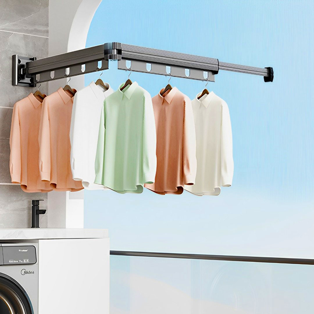 Start2Finish SOGA 36.7-inch wall-mounted clothing dry rack for home use, featuring multiple hanging bars for clothes drying.