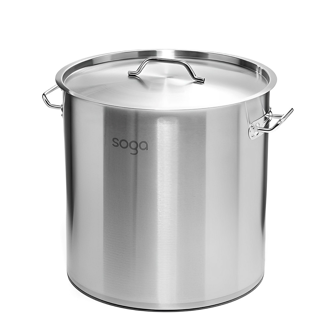 Start2Finish SOGA 5.55-gallon stainless steel stock pot with thick 18/10 construction, ideal for home cooking and large batches.