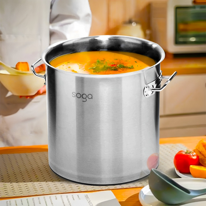 Start2Finish SOGA 5.55-gallon stainless steel stock pot with thick 18/10 construction, ideal for home cooking and large batches.