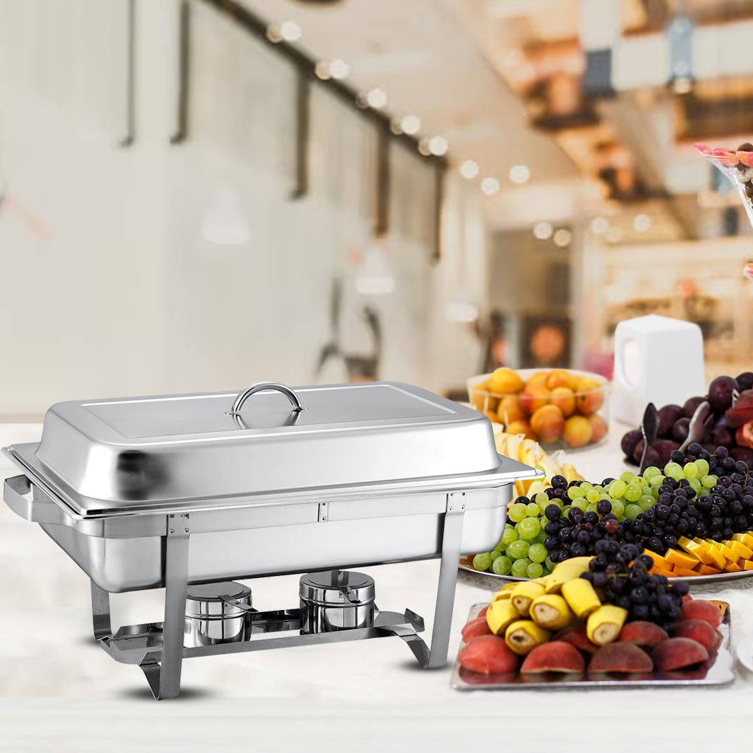 SOGA 3L triple tray stainless steel chafing dish by Start2Finish for catering and home food warming.