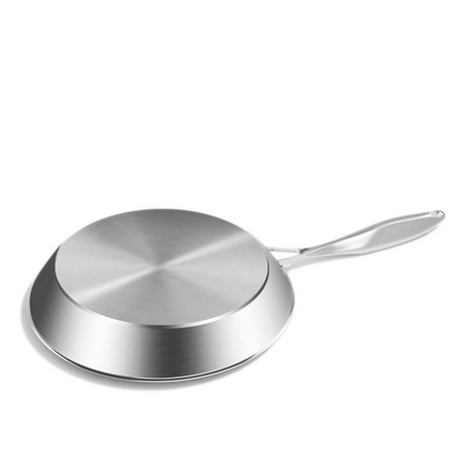 Start2Finish SOGA stainless steel 10.2-inch frying pan for induction cooking, featuring a sleek, durable home kitchen design.