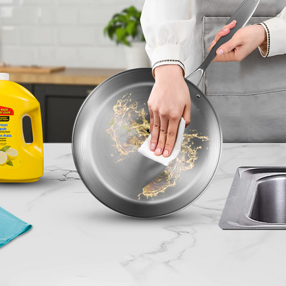 Start2Finish SOGA stainless steel 10.2-inch frying pan with induction-compatible bottom for home cooking.