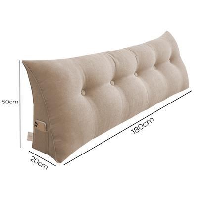 Start2Finish SOGA beige triangular wedge bed pillow headboard and backrest for home decor, bedside cushion, and tatami seating.
