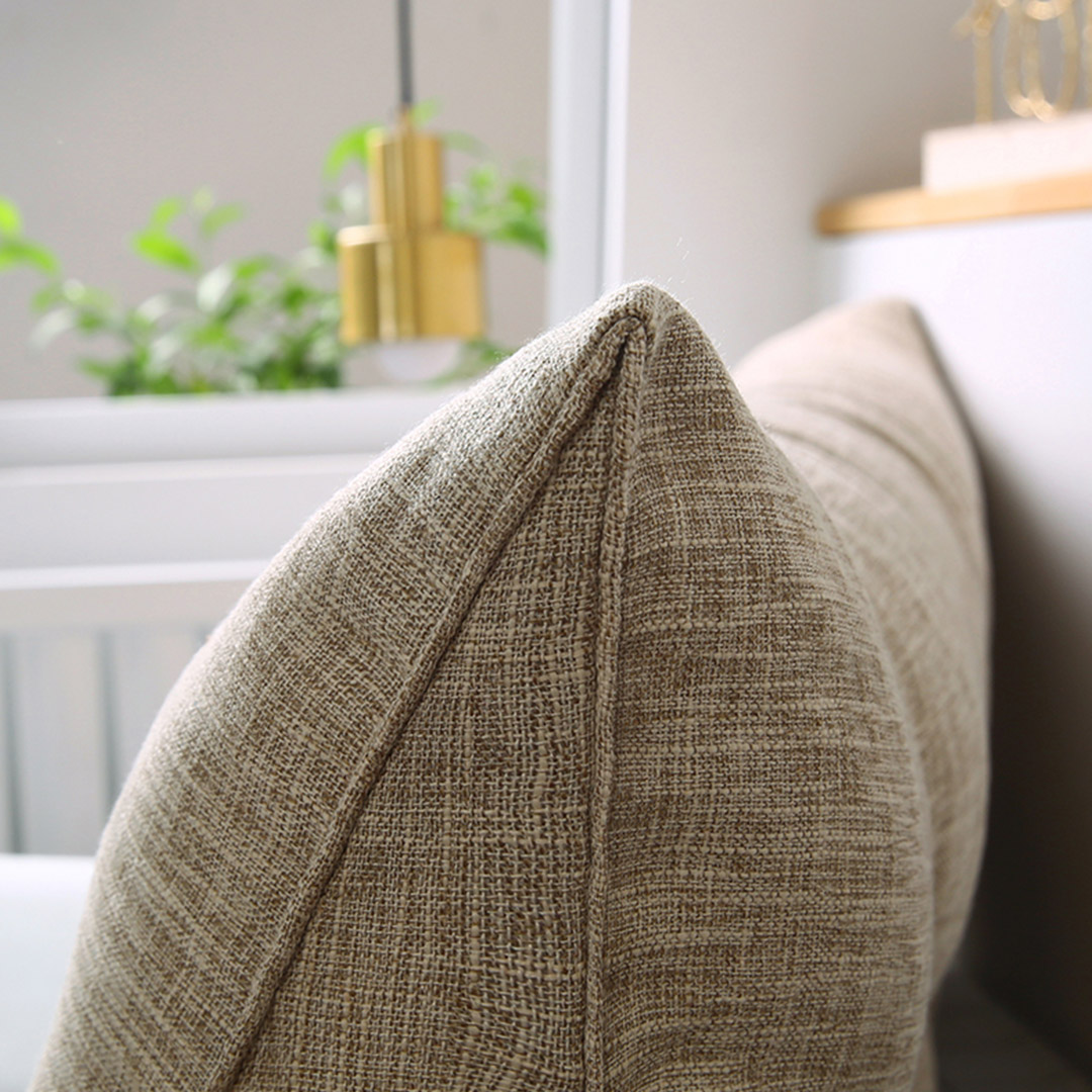 SOGA beige triangular wedge bed pillow headboard by Start2Finish, used as a backrest or decorative cushion in bedroom decor.
