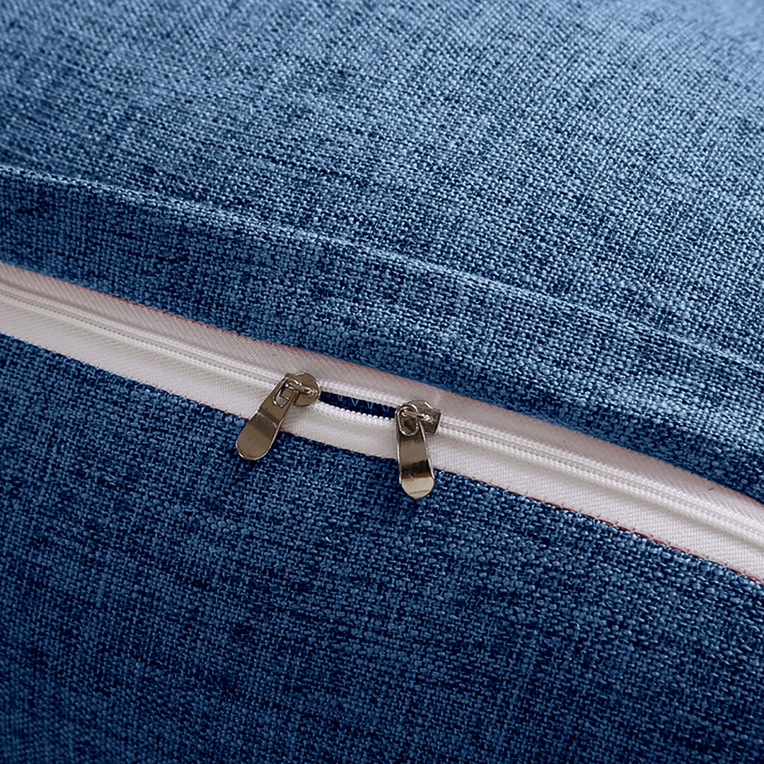 Blue SOGA 120cm triangular wedge bed pillow headboard backrest, with tatami cushion for home decor and bedside comfort.