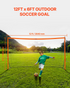 Start2Finish VEVOR portable soccer goal, 12x6 ft orange steel and fiberglass training net with carry bag for outdoor sports practice.