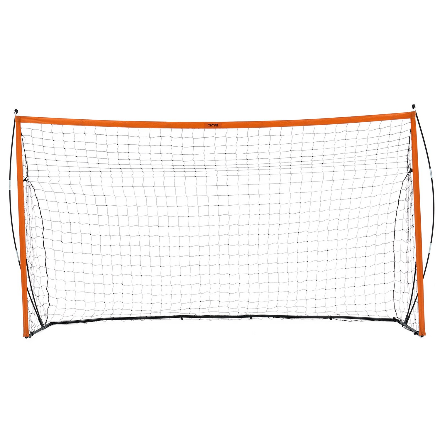 Start2Finish VEVOR portable soccer goal, 12x6 ft orange backyard net with steel and fiberglass frame, includes carry bag for outdoor play