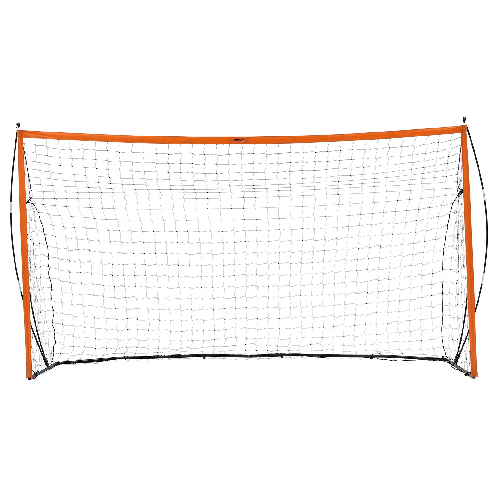 Start2Finish VEVOR portable soccer goal, 12x6 ft orange backyard net with steel and fiberglass frame, includes carry bag for outdoor play