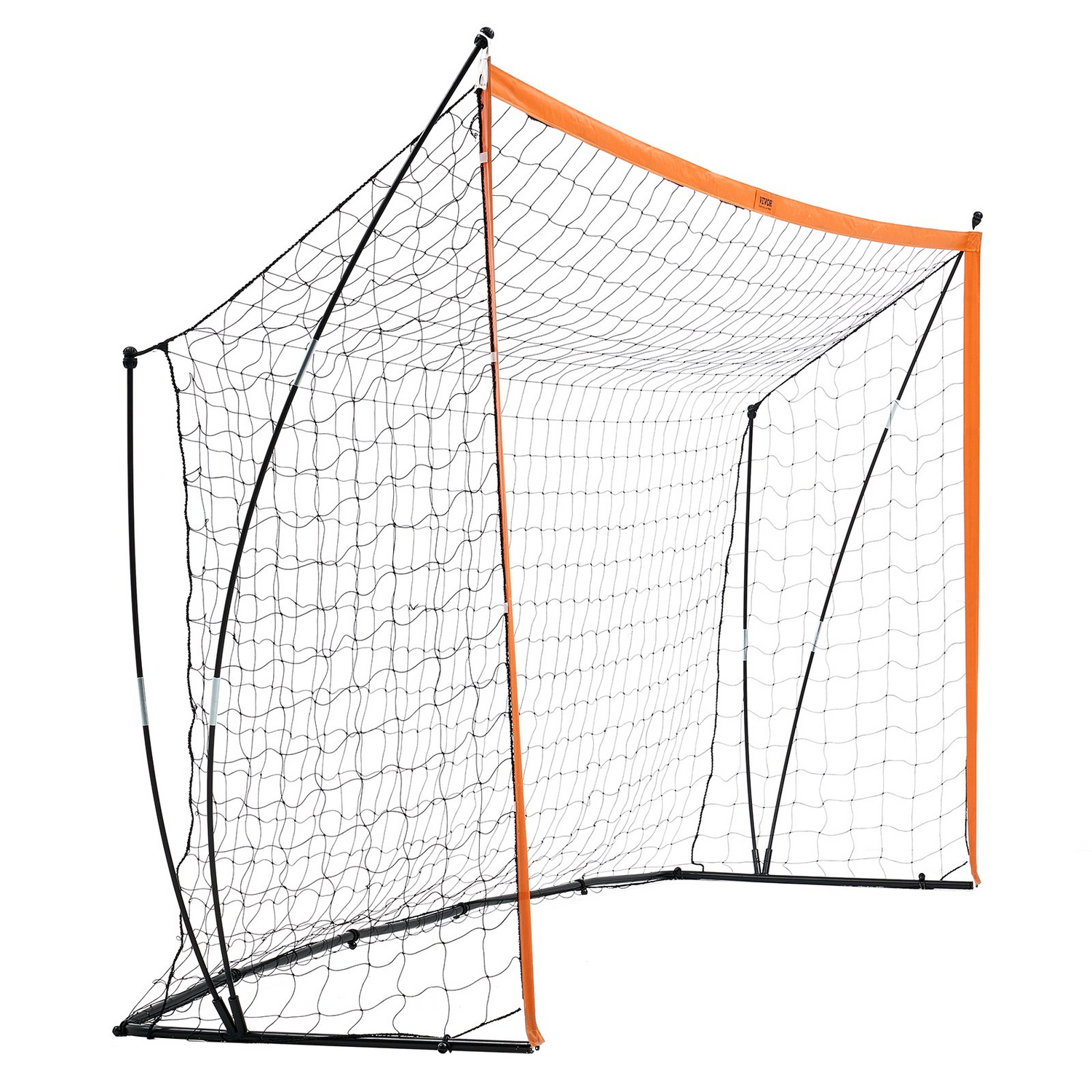 Start2Finish VEVOR portable soccer goal, 12x6 ft orange steel and fiberglass outdoor soccer net with carry bag for practice and training.