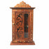 Sheesham wood wall-mounted key holder with leaf design and hooks, used for home decor and organization.