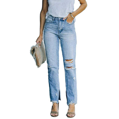 Carmine Juneberry SkyFade™ fashion street washed jeans shown on a model, featuring a relaxed fit and distressed denim style.