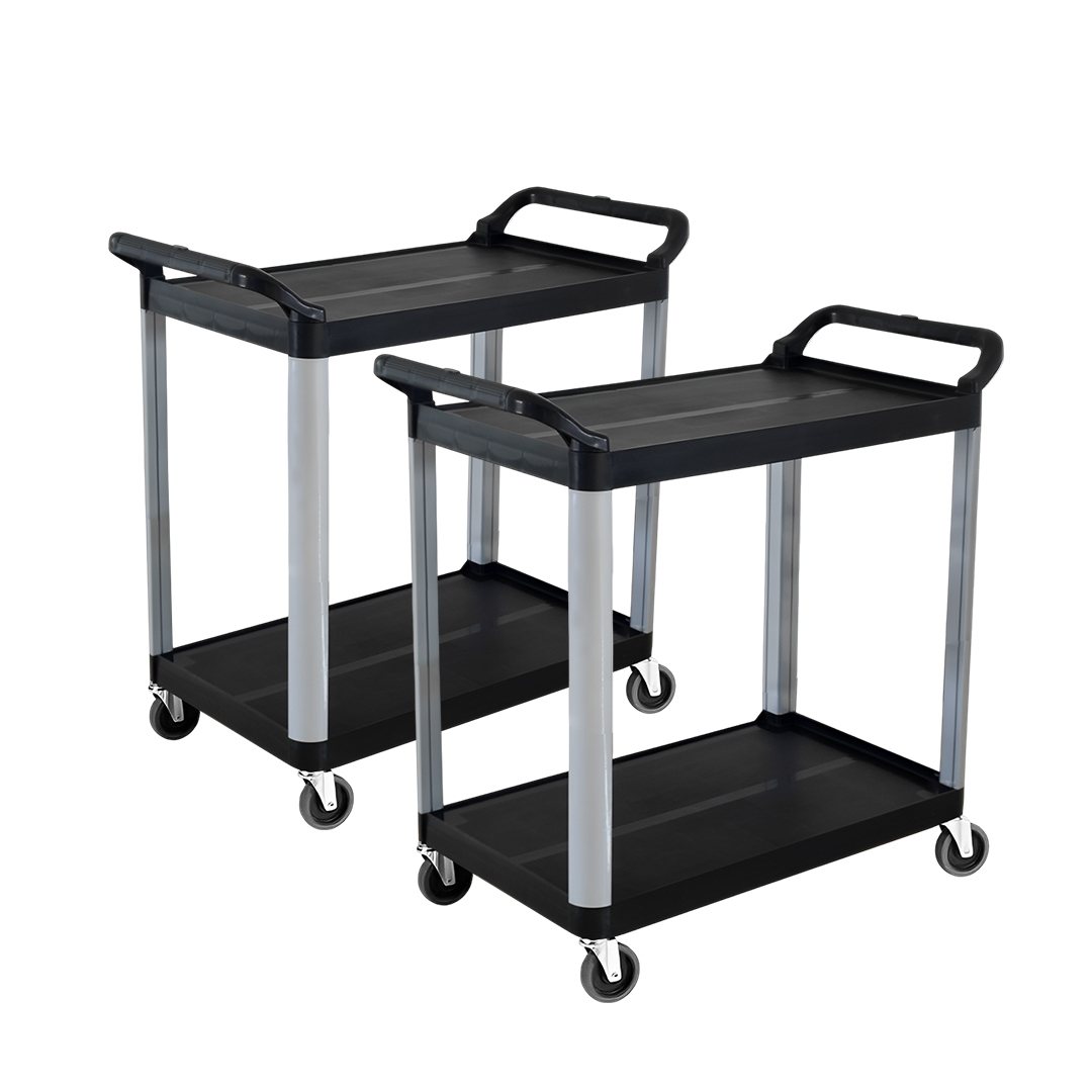 Start2Finish SOGA 2X 2-Tier Food Trolley kitchen cart with metal frame and wheels for easy mobility.
