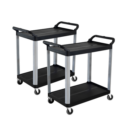 Start2Finish SOGA 2X 2-Tier Food Trolley kitchen cart with metal frame and wheels for easy mobility.