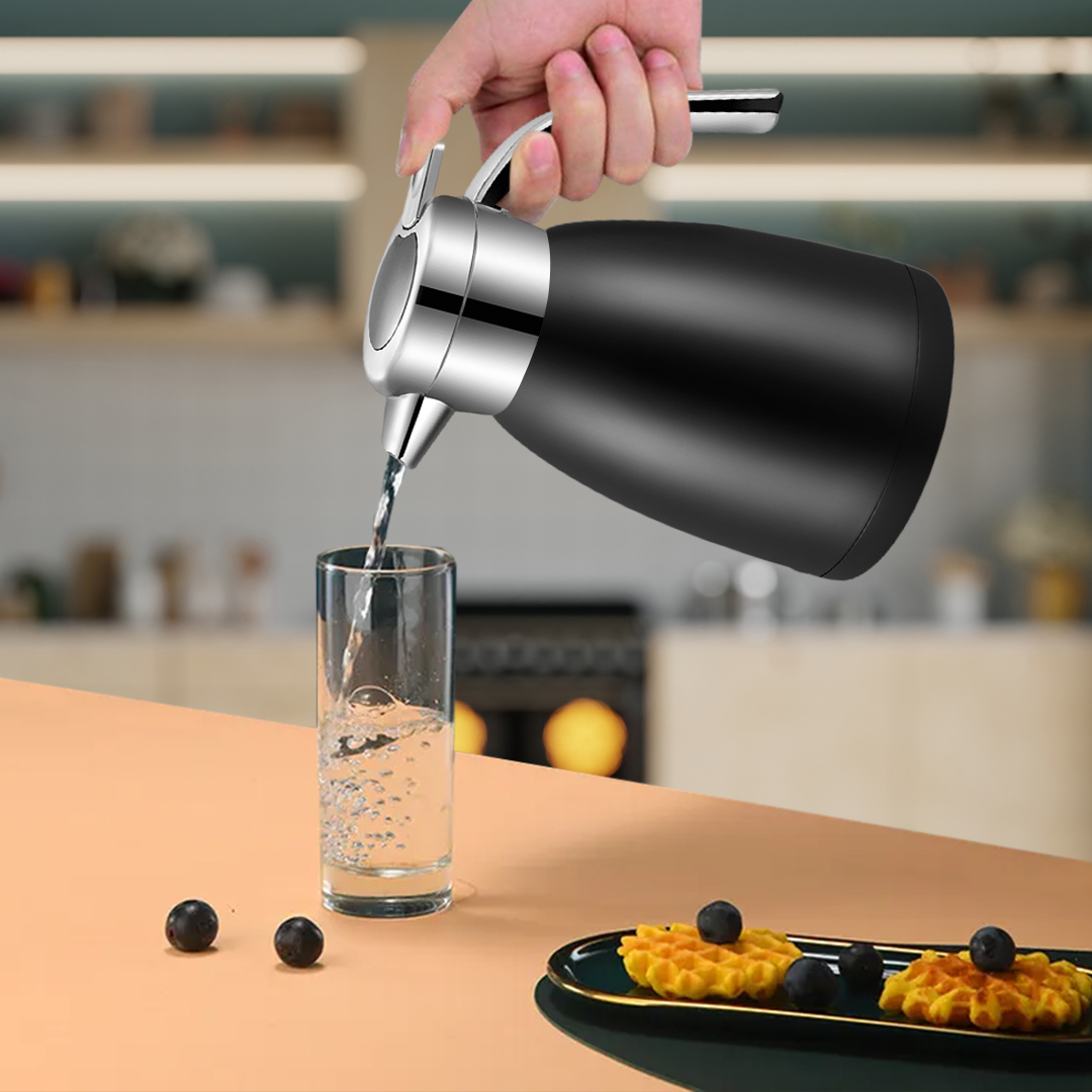 Start2Finish SOGA 2-pack black water bottles, 1.8L capacity, made for home use, with wide mouths and durable design.