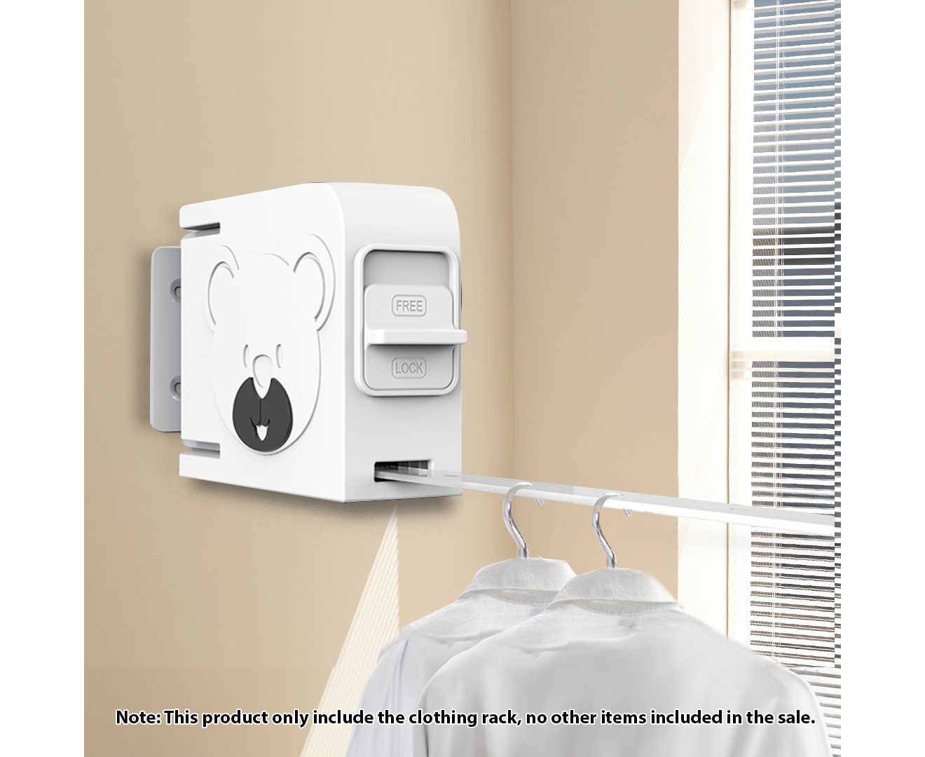 White wall-mounted clothes drying rack by Start2Finish with two 6.3-inch extendable lines for home laundry drying.