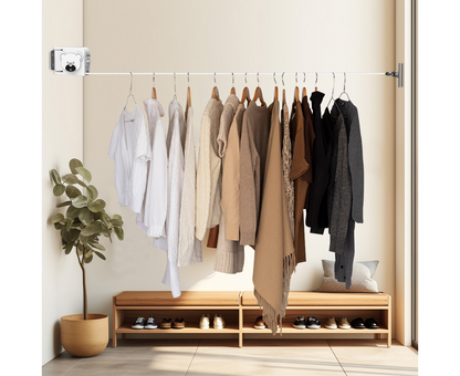 Start2Finish SOGA 2X 6.3in wall-mounted clothes line dry rack in white, with multiple drying bars for home laundry use.