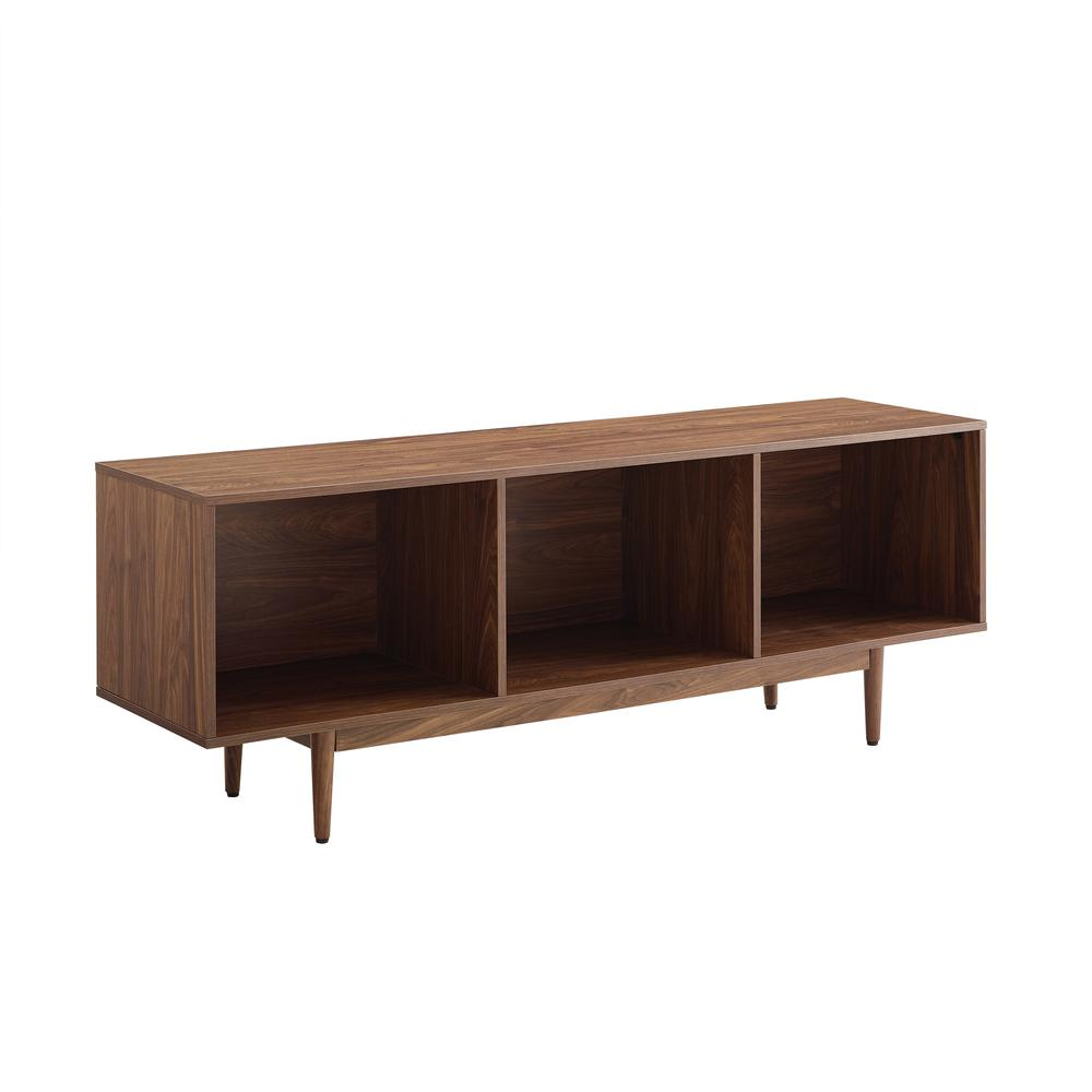 Start2Finish Liam large record player stand with integrated vinyl storage, wooden finish, and space for turntable and records.