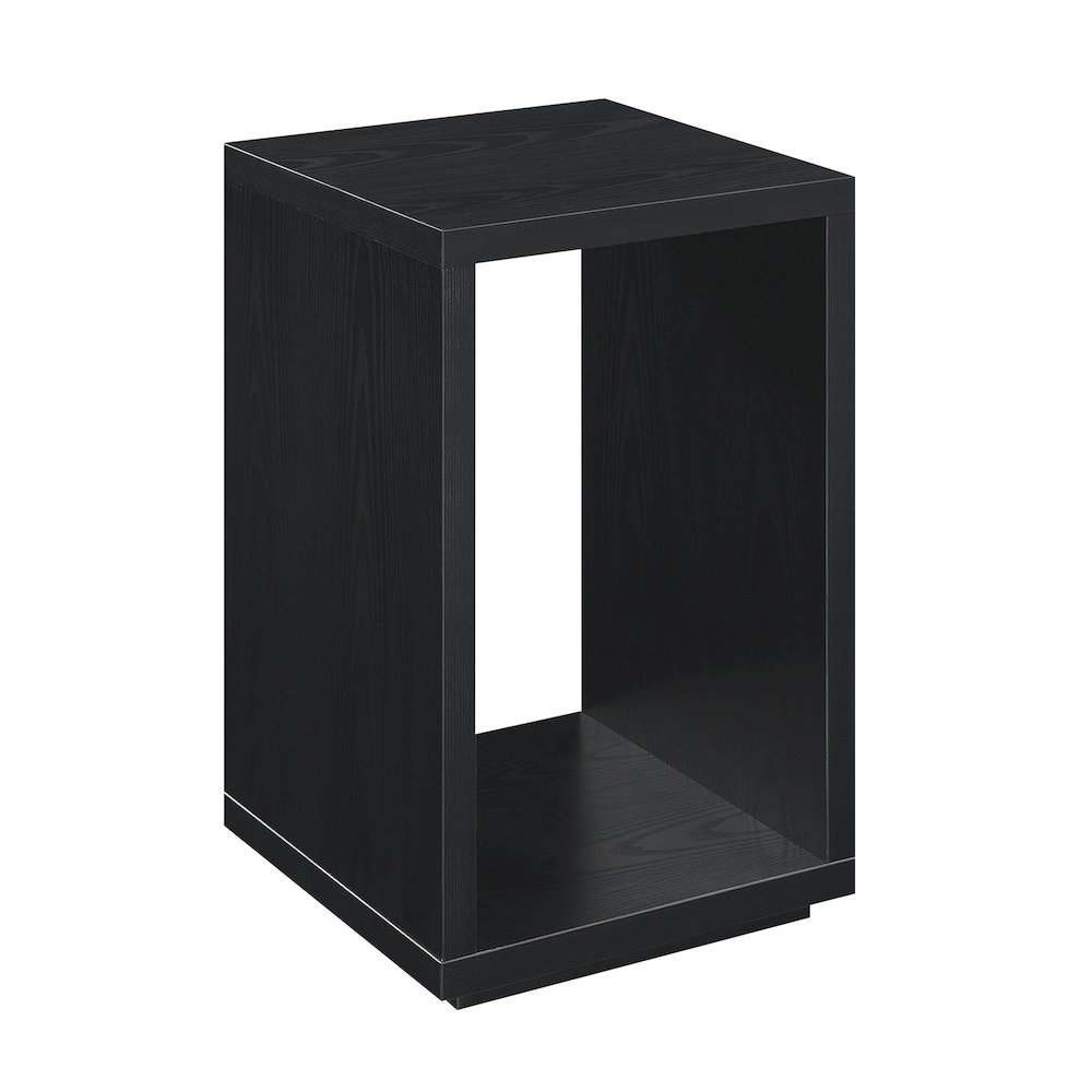 Black Northfield Admiral end table with shelf, modern furniture piece featuring a sleek design and sturdy construction.