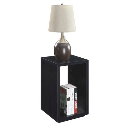 Black Northfield Admiral End Table with Shelf from Start2Finish, featuring a modern design and sturdy wood construction.