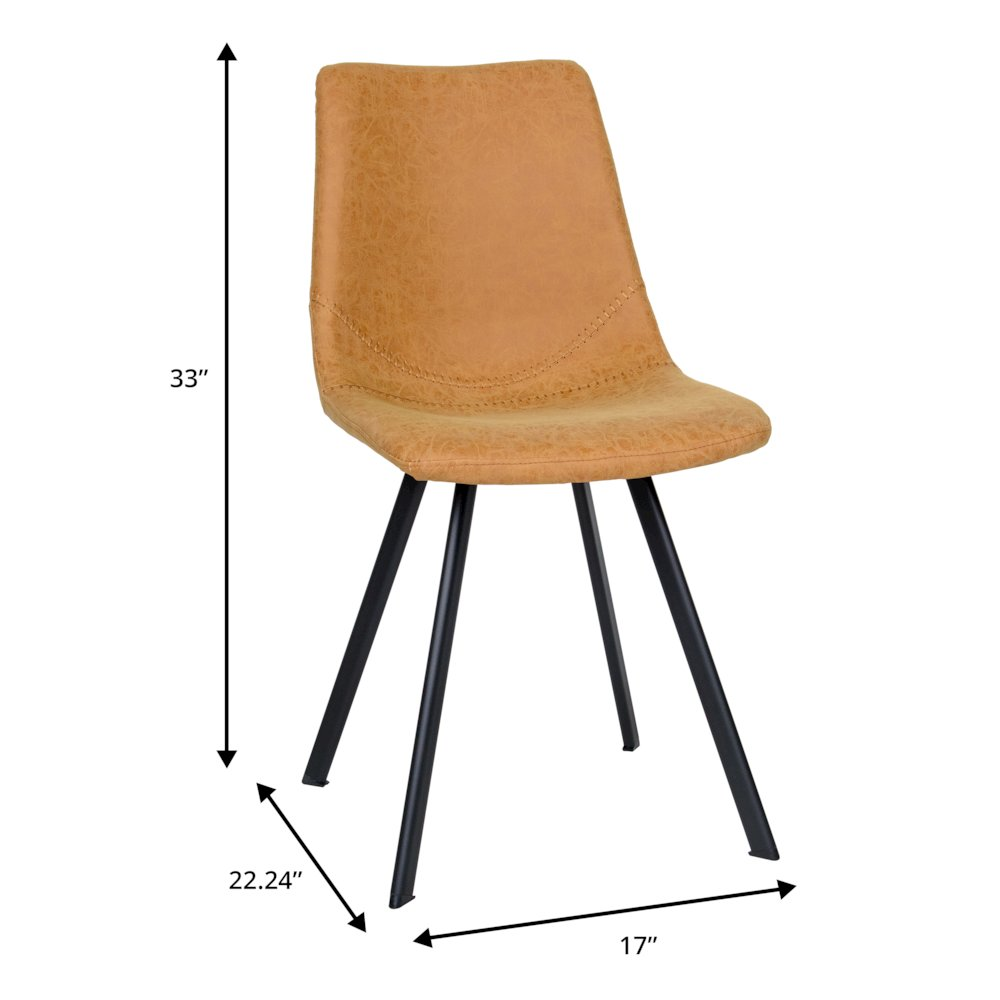 Modern leather dining chair with metal legs by Start2Finish, showcasing a sleek design and cushioned seat and backrest.