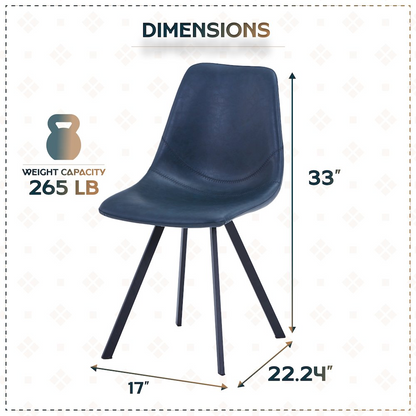 Modern leather dining chair with metal legs by Start2Finish, featuring sleek design and comfortable upholstery.