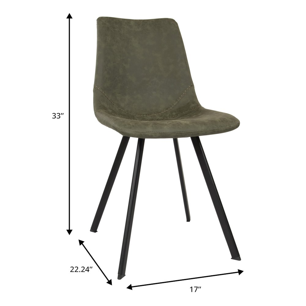 Modern leather dining chair with metal legs by Start2Finish featuring a sleek design and cushioned seat for contemporary dining spaces.