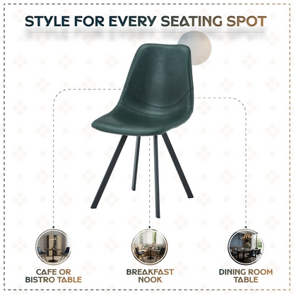 Modern leather dining chair with metal legs, showcasing its sleek design and sturdy frame from Start2Finish.