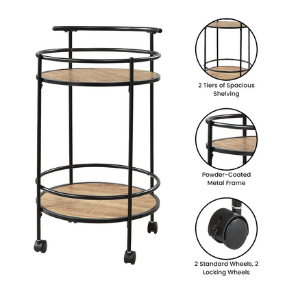 Start2Finish Designs2Go Charlie serving bar cart, modern furniture with wheels and shelves, ideal for serving and storage.