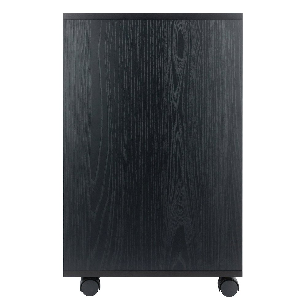 Start2Finish Norfolk 4 Bins, 2 Drawer Mobile Cabinet in black finish, sturdy furniture with ample storage and mobility features.
