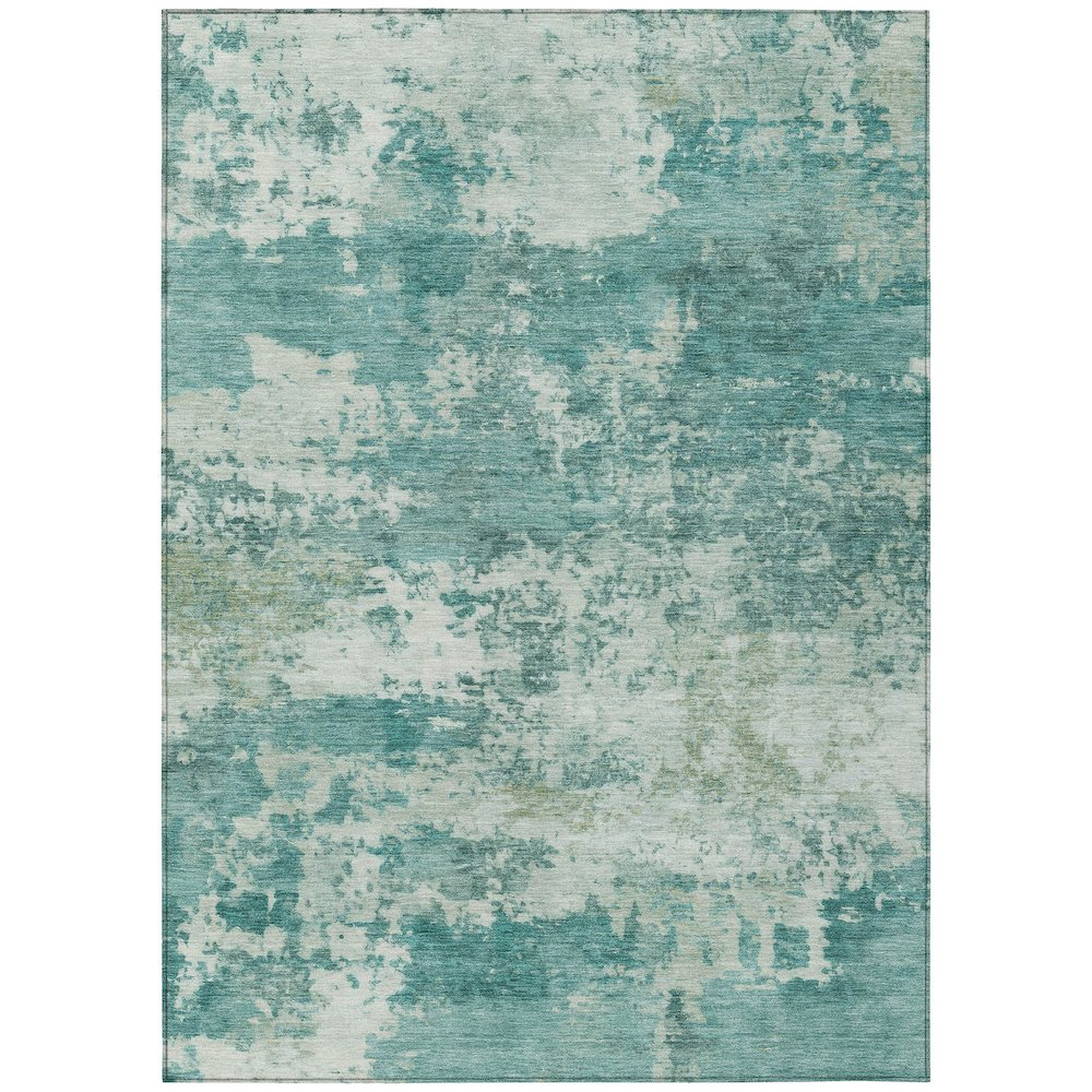 Start2Finish teal indoor/outdoor Chantille rug, 5&