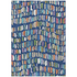 Start2Finish blue indoor/outdoor Chantille ACN2377 3x5 rug, machine washable with a textured pattern and durable design.