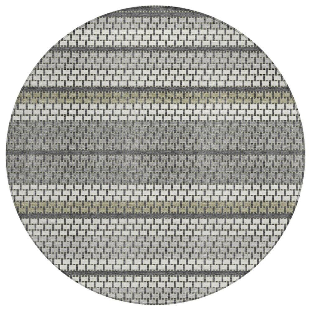 Gray indoor/outdoor Chantille round rug by Start2Finish, 8&