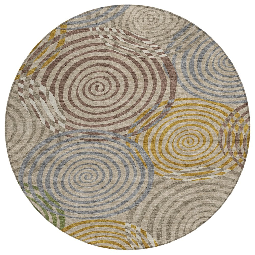 Start2Finish brown indoor/outdoor round Chantille rug, 8&