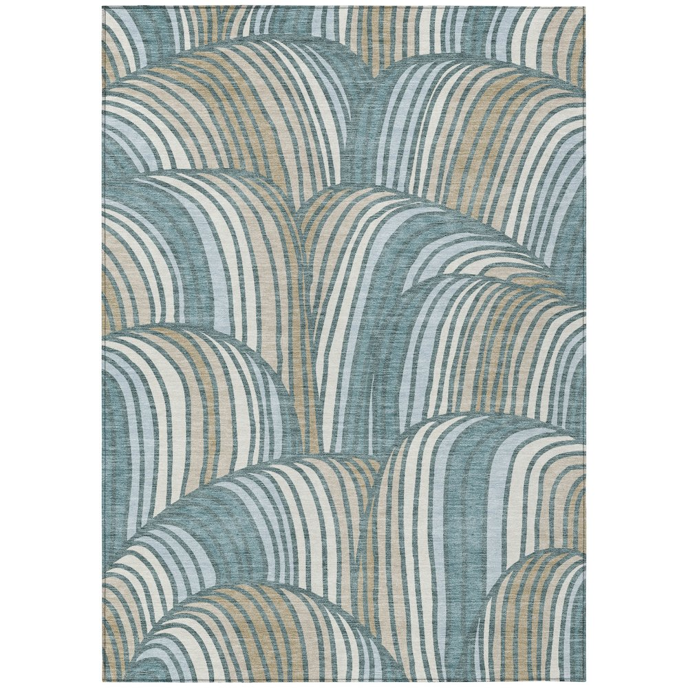 Start2Finish teal indoor/outdoor chantille rug, 10&