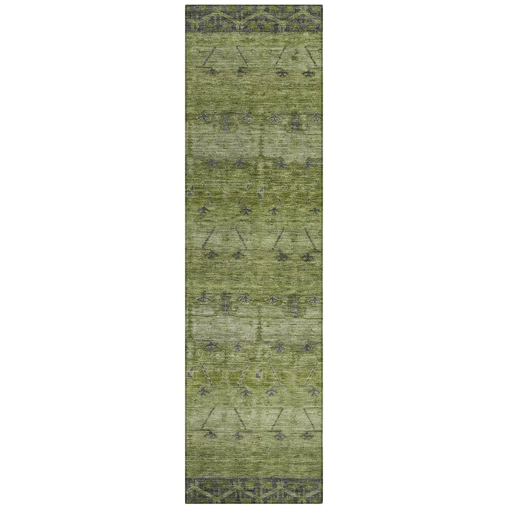 Machine washable green indoor/outdoor Chantille rug by Start2Finish, 2&
