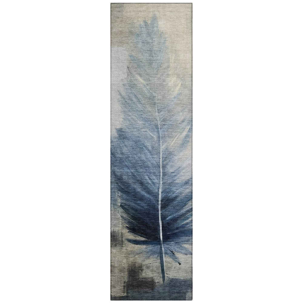 Blue indoor/outdoor Chantille runner rug by Start2Finish, machine washable, 2&