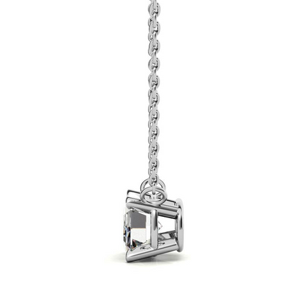 Start2Finish 2.00 CTW lab-grown emerald-cut diamond solitaire pendant in 14K white or yellow gold, showcasing elegant jewelry design.